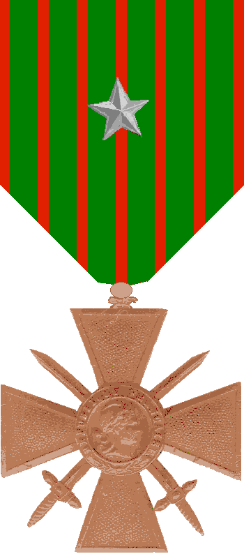 Croix de guerre 14-18 avec étoile d'argent