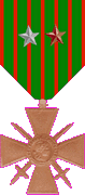 Croix de guerre 1914-1918 avec étoile d'argent et bronze